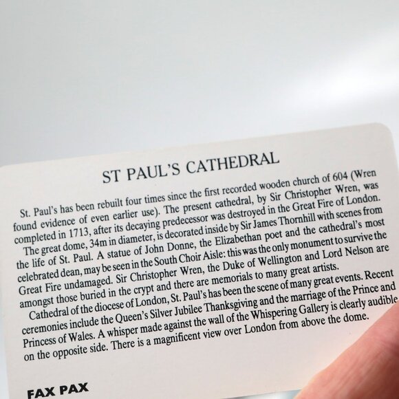 Vintage 80s Fax Pax London UK Info Picture Cards Big Ben Buckingham Palace - Picture 14 of 16